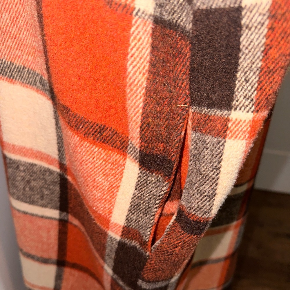 Long Shacket Button-Up With Pockets Orange/Brown/… - image 5